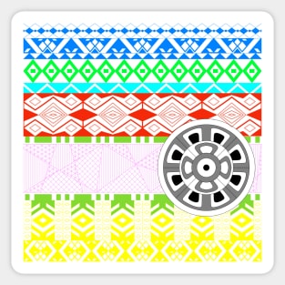 mexican mayan pattern ecopop in boho style Sticker